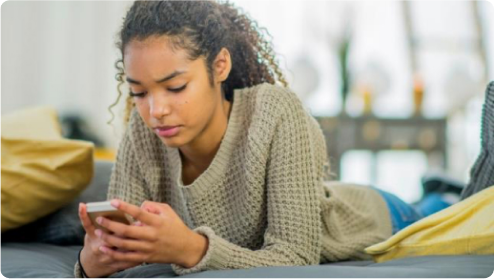 Image representing a young girl chatting on her phone